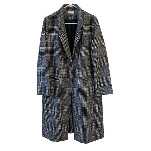 Sage Jackets & Blazers - Sage (Sage and Sadie) The Label Black Gray Plaid Pea Coat Large Anthropology